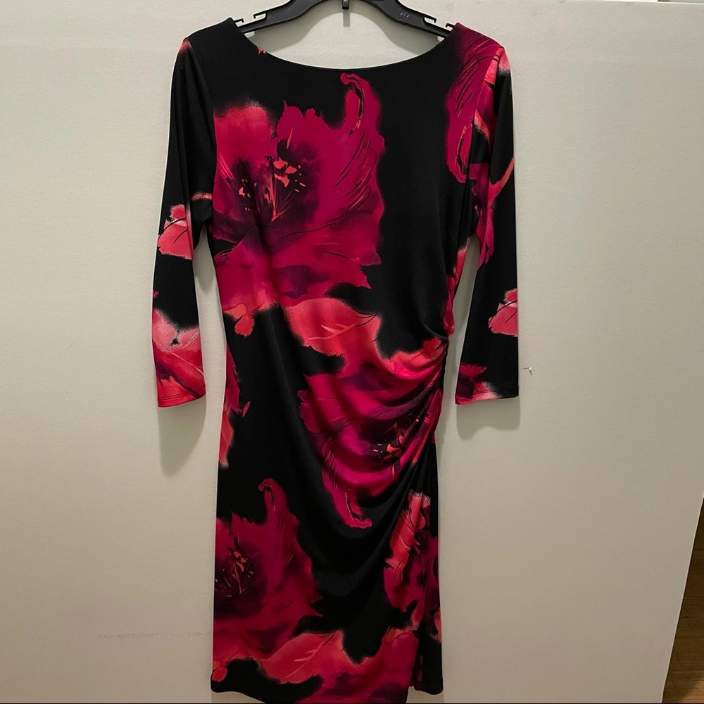 Floral Pink Knee Length Dress